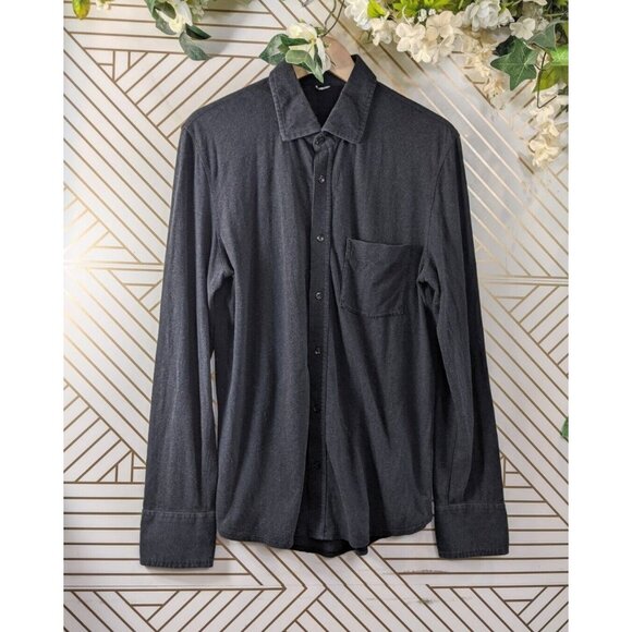 Kit & Ace Men's Button Up Shirt City Tech Charcoal Grey Long Sleeve Slim Sz Med - Picture 1 of 8